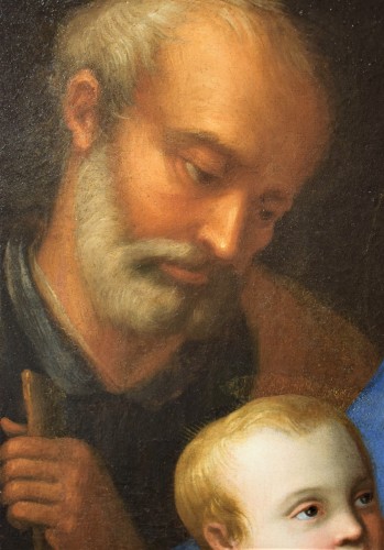 Antiquités - Holy Family with Saint Anna, Workshop of G.B. Salvi 17th 